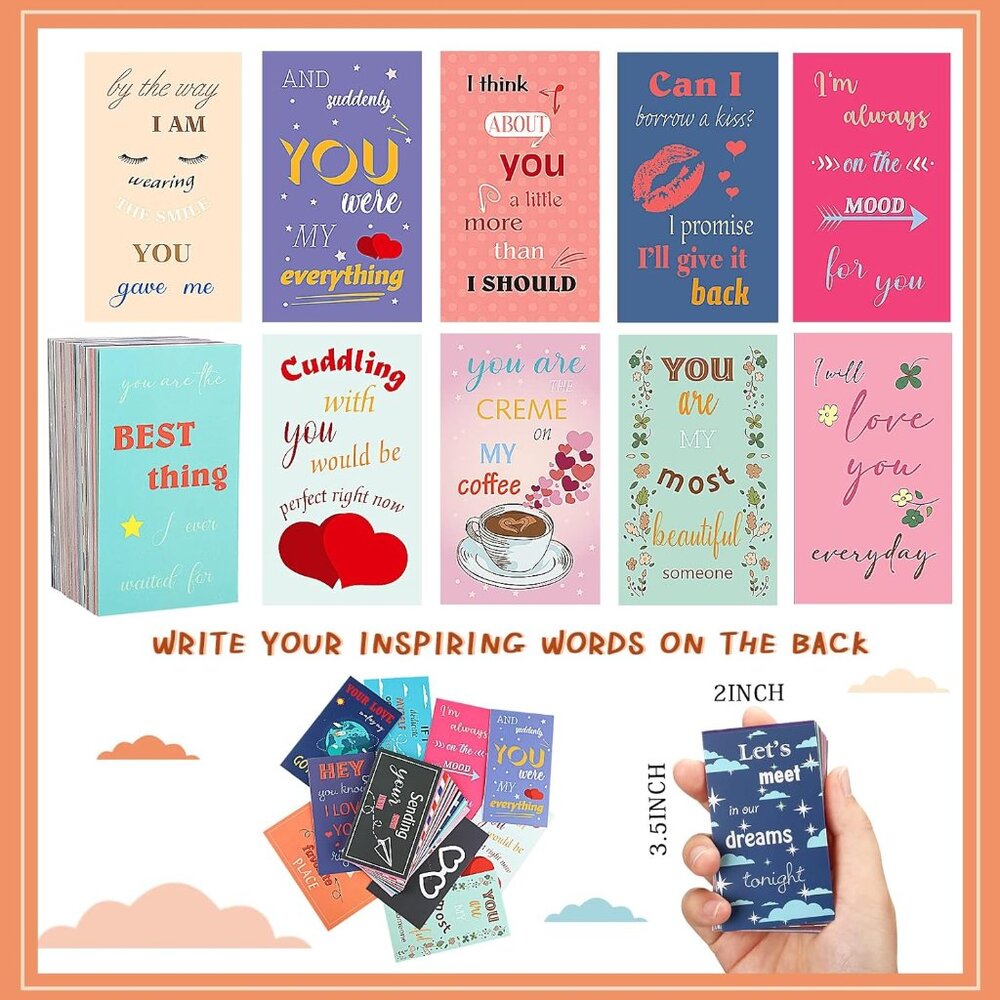 120 Pieces Love Notes for Him Her Romantic Lunch Box Notes Mini Valentine's Day - Picture 4 of 6